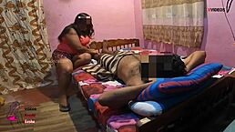 Indian massage parlor hottie smokes while giving customer a steamy handjob. Full action on xvideos red.