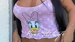 Naked Wife Dances With Long Hair And Big Tits At Night Club