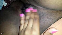 Amateur Ebony BBW Fingering to Squirting Climax