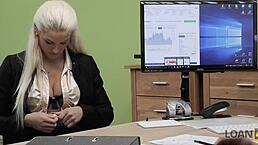 Busty Blonde Blanche Fucked by Loan Agent in Office