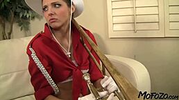 brunette cheerleader gets facial from uncle 😈