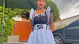 Petite Asian Maid Nailed in Garden POV. Her Ass Takes It All!