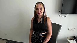 The juicy student seduces her old professor with dirty talk and blowjob for a good grade, ending in huge facial cum