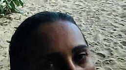 Exhibitionist Couple Bangs Hard On Public Beach With Stranger Joining Cumshot