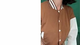 The mature milf with big tits sits on his face on the couch