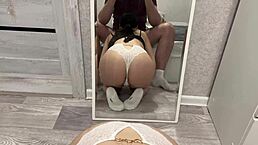 Slut in white panties sucks cock after work 😏