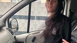 Unstoppable lust leads to raw sex in the woods with a bus driver