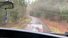 Unstoppable lust leads to raw sex in the woods with a bus driver