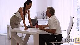 dude, old man hypnotized by tight young secretary pussy!