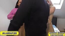 Jennifer Mendez And Tabitha Poison Tag Team Old Pervert In Group Sex