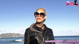 deutsche blonde tattoo milf picked up at beach!