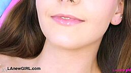 Gorgeous brunette reveals her stunning figure on the sofa.