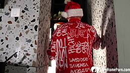 our naughty christmas kitchen fuck gets exposed and she loves it rough 😈🔥