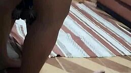 A couple of friends at home decide to have some fun, leading to a creampie in her vagina.