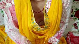 desi indian maid gives blowjob with dirty talk in first time sex