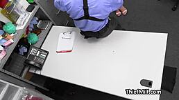 Wow, dildo thieves suck off security officer's hard dick!