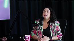 brazilian blonde marina karam in sheer red lingerie