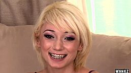 Tiny Blonde Teen With Braces Gets Roughly Wanked In Wankz