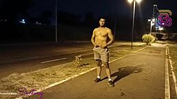 Bruna Santiny sucks a big cock in the public square