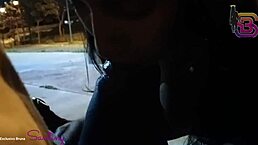 Bruna Santiny sucks a big cock in the public square