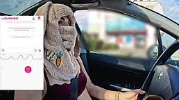 Yo, watch me drive while a fan controls my vibrator!
