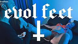 she gags on toes while choking in deepthroat