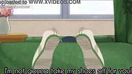 tricked a teen into a footjob in the classroom for art's sake. never saw it coming!