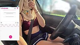 Yo, watch me drive while a fan controls my vibrator!