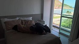 I woke the tourist with tasty blowjob and hard cock