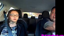 Tattooed Brunette in Hot Casting Action at Hotel