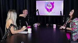 brazilian blonde marina karam in sheer red lingerie