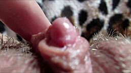 big clit orgasm closeup with close-up view