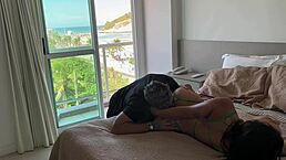 I woke the tourist with tasty blowjob and hard cock