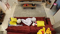 Hot Wife Thay Ksada Seduces Delivery Man for Sofa Sex with Big Natural Tits