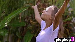 Stunning blonde milf Katya Clover flaunts her perfect body in the rain! 😍