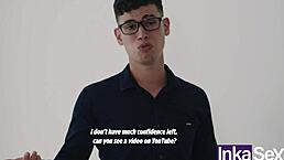 Cheating with trainer's big cock while he reads 😈