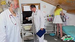 sexy 20-year-old blonde ariela donovan gets pussy checked by old docs