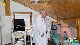 sexy 20-year-old blonde ariela donovan gets pussy checked by old docs