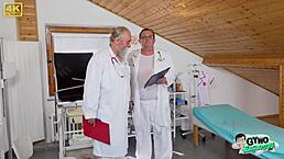 sexy 20-year-old blonde ariela donovan gets pussy checked by old docs