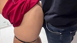 office bathroom sex with secretary ends in creampie