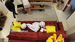 Hot Wife Thay Ksada Seduces Delivery Man for Sofa Sex with Big Natural Tits