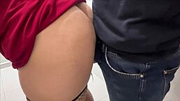 office bathroom sex with secretary ends in creampie