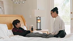 teacher aids student with sneaky handjob action