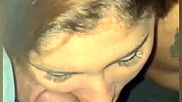 Esposa safada teases and sucks cock at glory hole while husband films