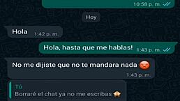 Mexican Latina Friend In Mini Short Gets Hot On WhatsApp Chat