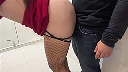 office bathroom sex with secretary ends in creampie