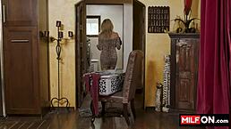 wow, sexy blonde stepmom Victoria Zdrok sucks Ricky Spanish’s big dick! 😍