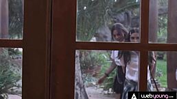 April Olsen totally corrupts nerdy Jane Wilde with wild scissoring!