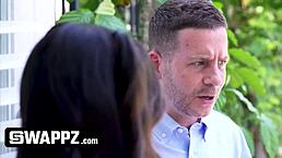 Job interview turns into teen stepdaughter swapping foursome 😏