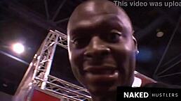 Exotic Cutie Sucks Multiple Big Black Cocks In Public Daylight